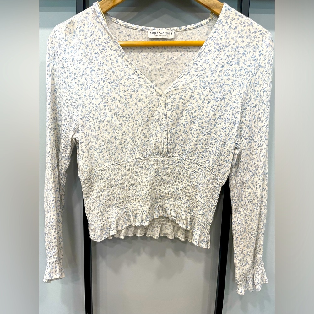 Women’s Small Paper Crane long sleeve blouse